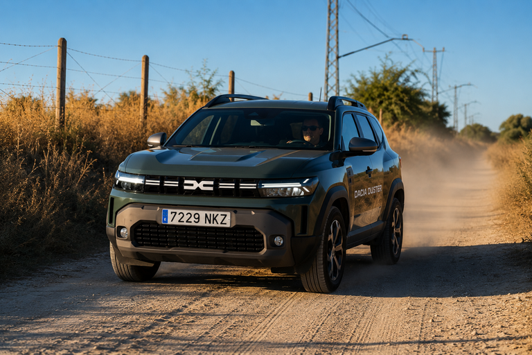 Dacia Duster Hybrid 155 Journey circulando por pista de tierra