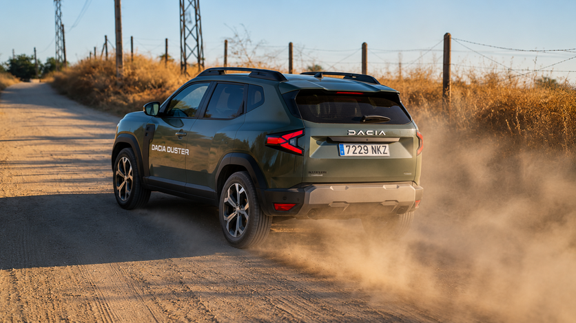 Dacia Duster Hybrid 155 Journey circulando por pista de tierra